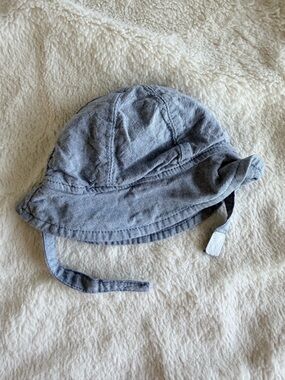 Baby Chambray Sun Hat with Chin Ties